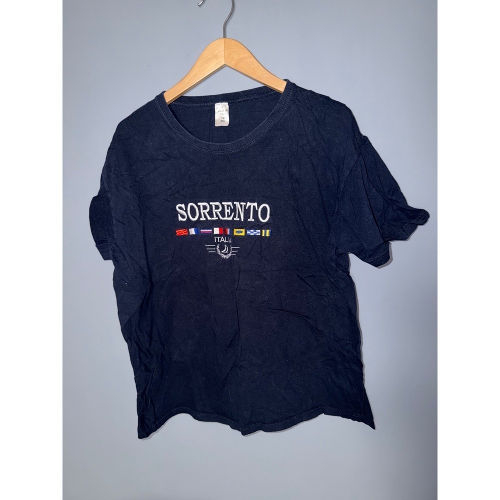 Sorrento Italia‎ Embroidered Nautical Flags T Shirt Mens XXL Made in Italy